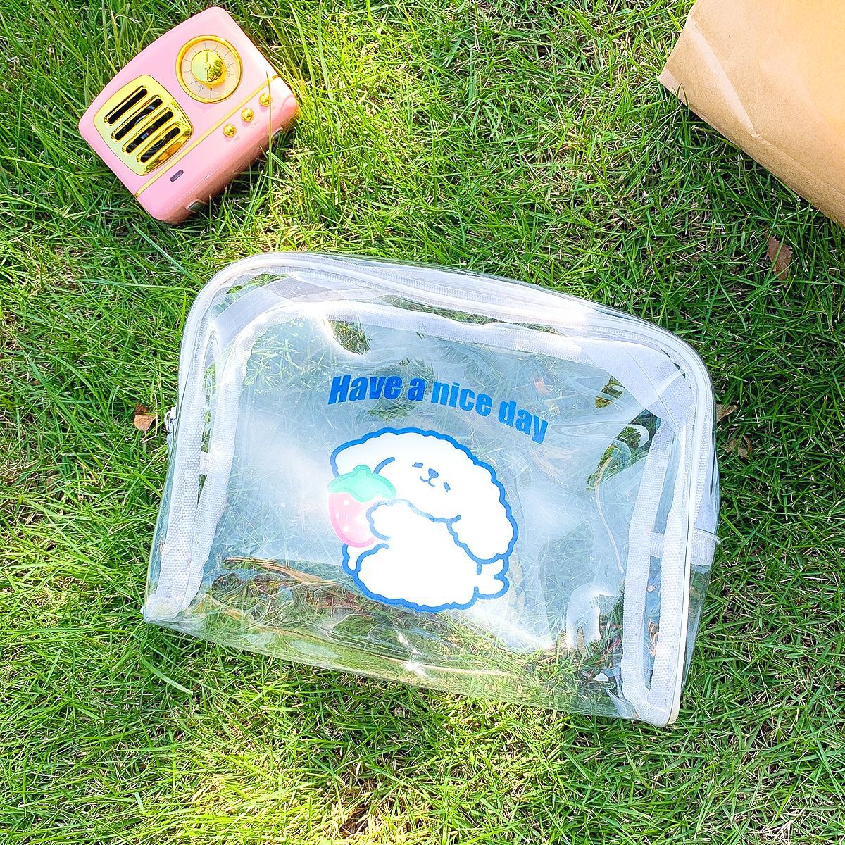 Creative Cartoon Transparent Makeup Waterproof Travel Storage Bag