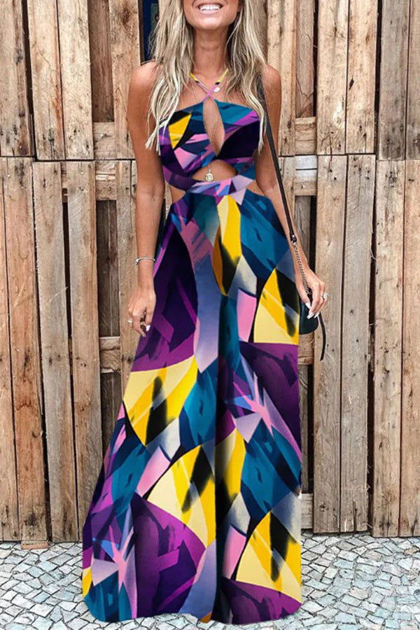 New Summer Women's Clothes Digital Printing Beach Women's Jumpsuit