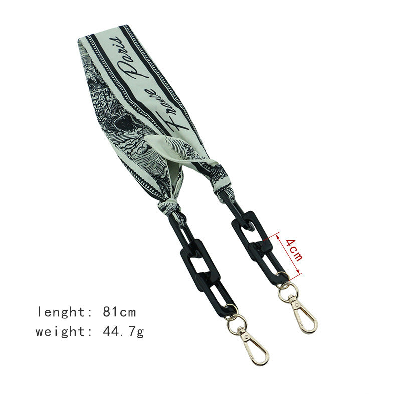 Retro Print Silk Scarf Glasses Chain Hat Windproof Hanging Chain