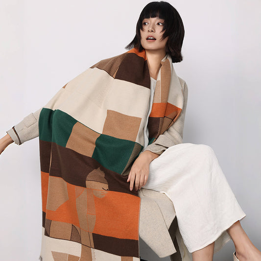 High-grade Elegant Shawl European And American Scarf Cashmere-like