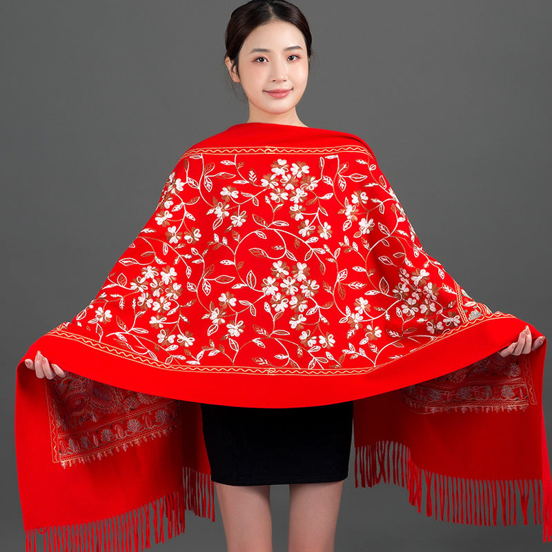 Scarf Shawl Cashmere Warm Cheongsam Outerwear