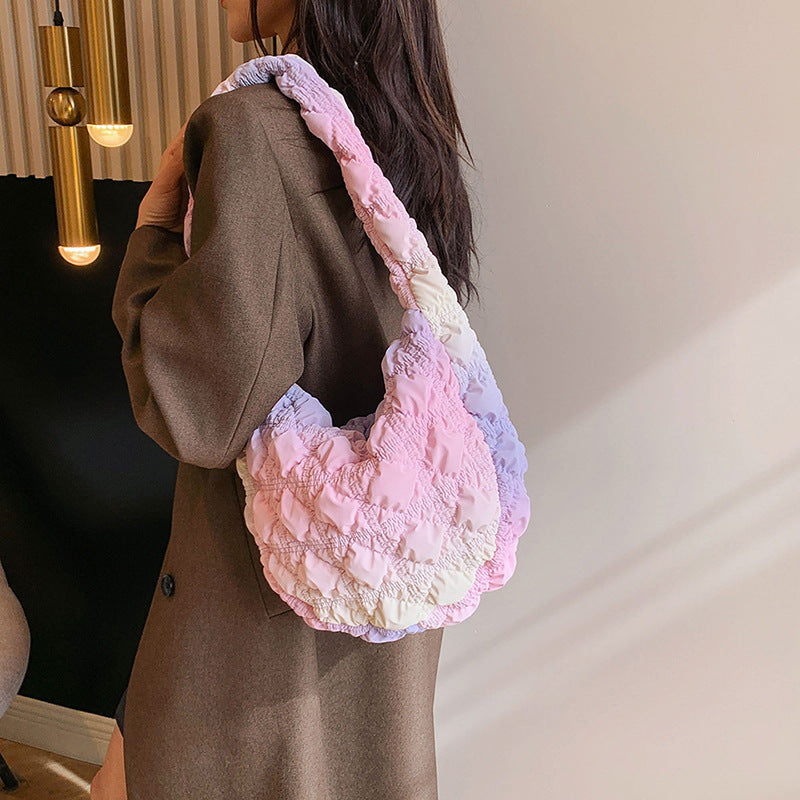Large Capacity Cloud Bag Female Gradient Color Shoulder Messenger Bag
