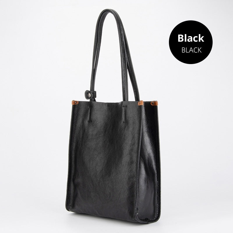 Large Capacity Totes Genuine Leather City Commuter Shoulder Bag