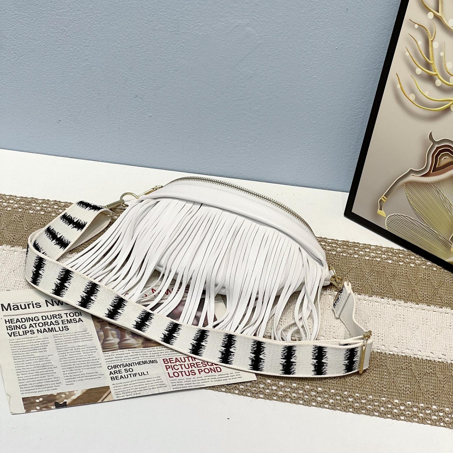 Women's Crossbody Tassel Waist Bag