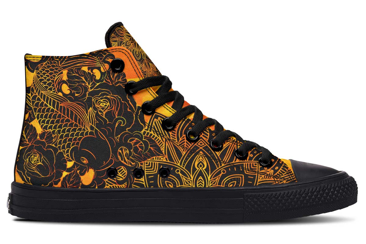 Printed Couple High-top Canvas Shoes