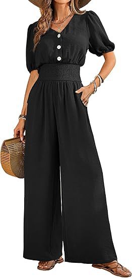 Neck-gathered Bodysuit With Casual Wide-leg Pants