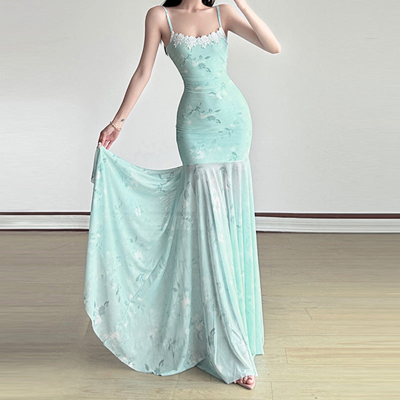 Hip Lifting Semi-permeable Mesh Long Dress