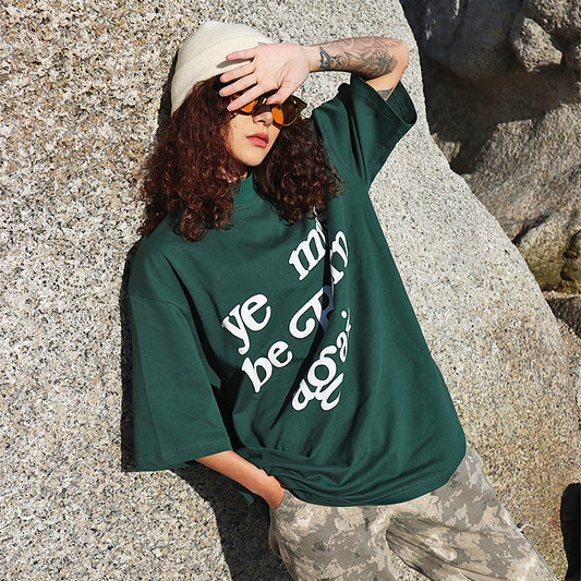 Letter You Must Be Born Again Printed Short Sleeve T-shirt