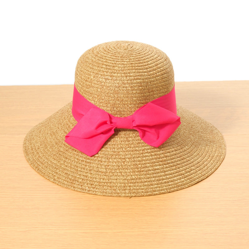 Foldable Bow Shading Beach Sun Protection Straw Hat