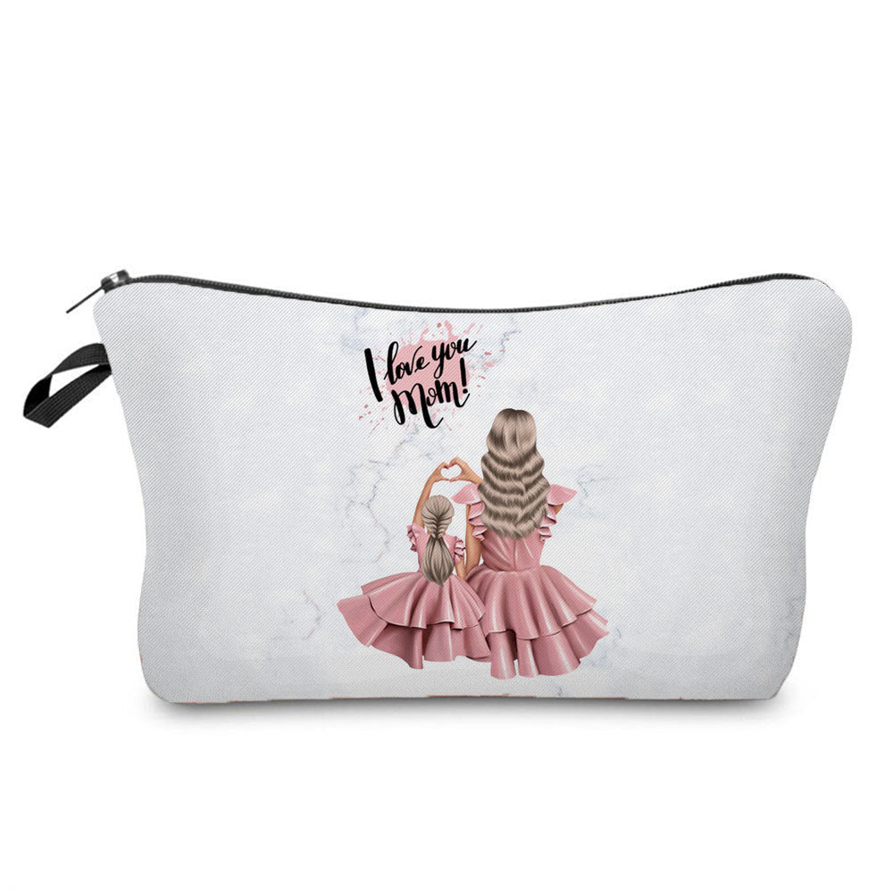 Mother And Daughter Printed Cosmetic Bag Storage And Portable
