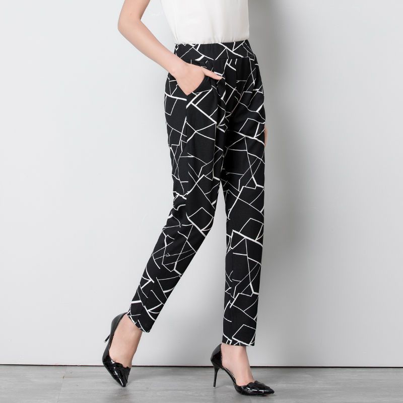 Harem Loose Tappered Pants Cropped Pencil Pants Fat Casual