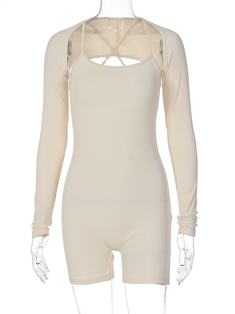 Women's Fashion U-neck Tight Jumpsuit