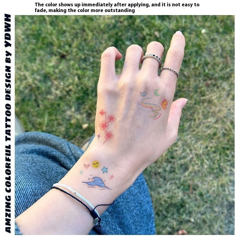 Butterfly Moon Color Shoulder Clavicle Tattoo Sticker