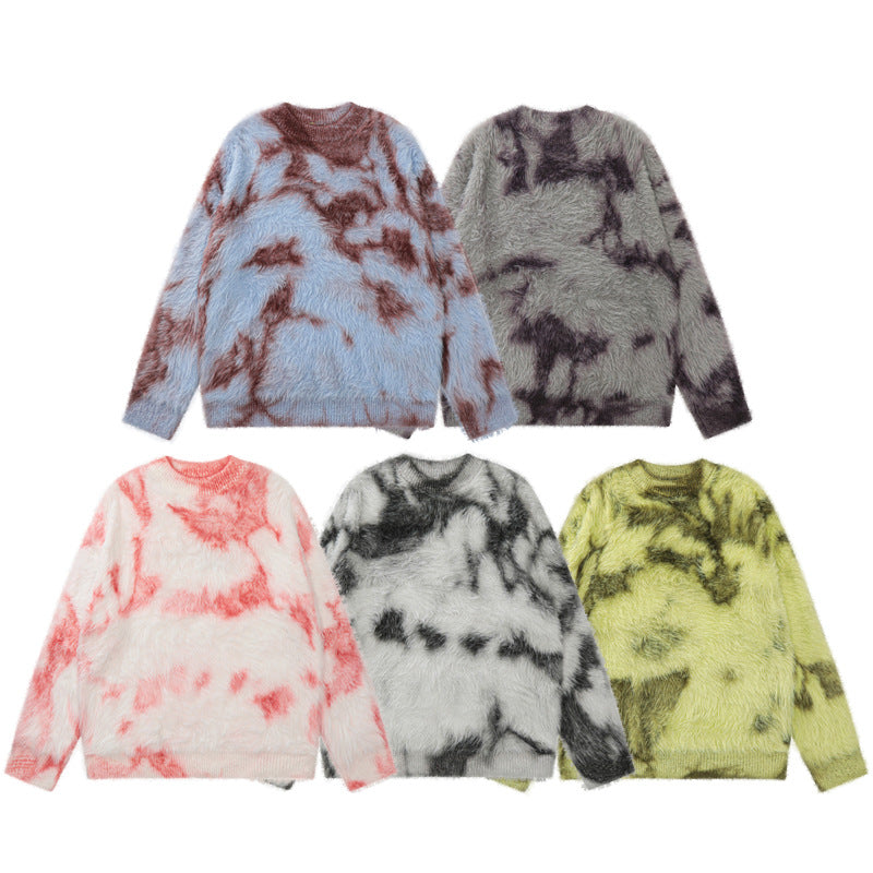 Retro Atmosfære Design Løs Sweater Sweater