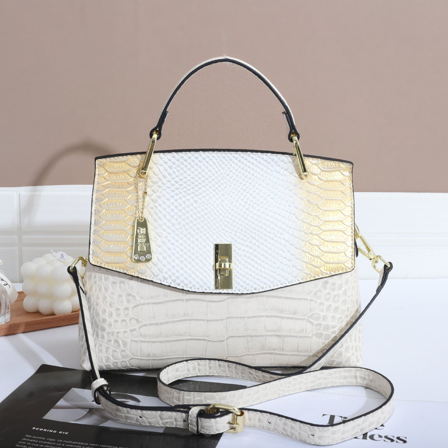 Snake Pattern Women's Bag Handbag Colorful Crocodile Pattern Crossbody Bag