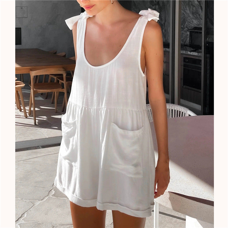 Solid Sleeveless Casual Women's Jumpsuit