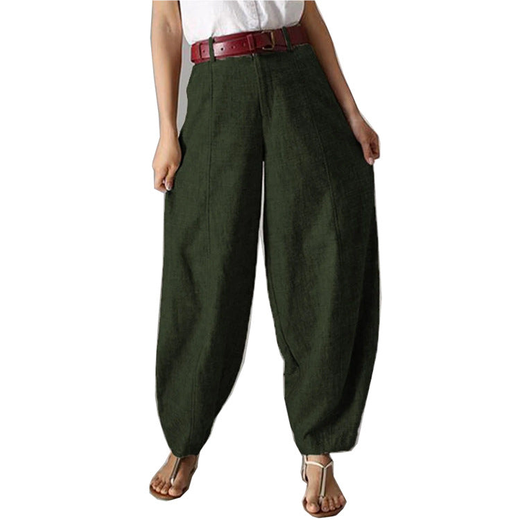 Women's Solid Color High Waist Wide Leg Pants Women's Casual Trousers