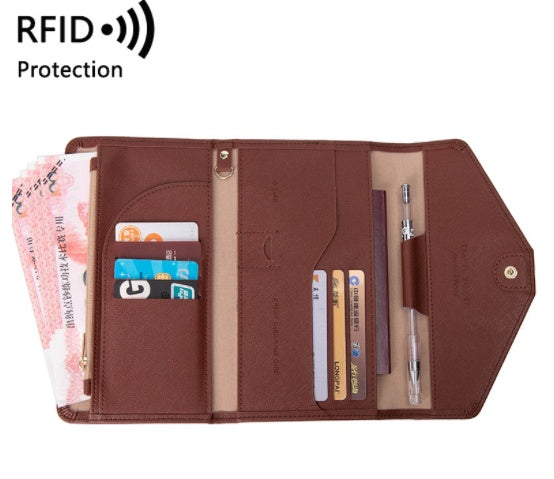 RFID Multi-function Air Ticket Certificate Bag Male And Female Passport Holder
