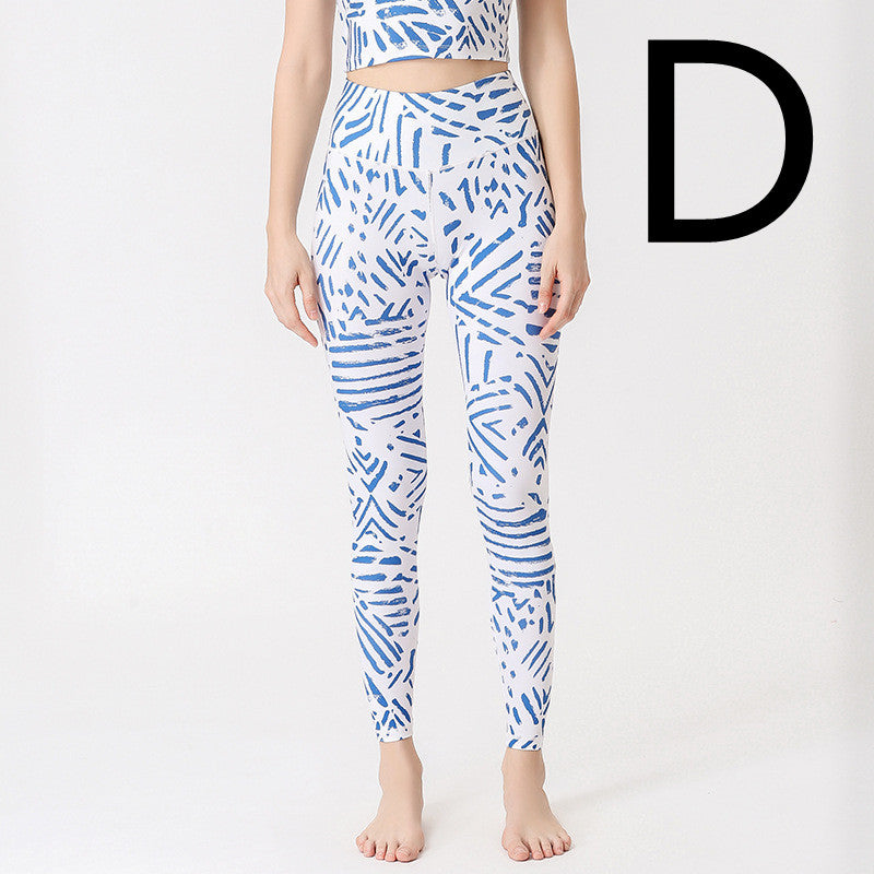 Printed Yoga Pants Tight-fitting High-waist Hip-lifting Fitness Pants Sports Fitness Yoga Wear