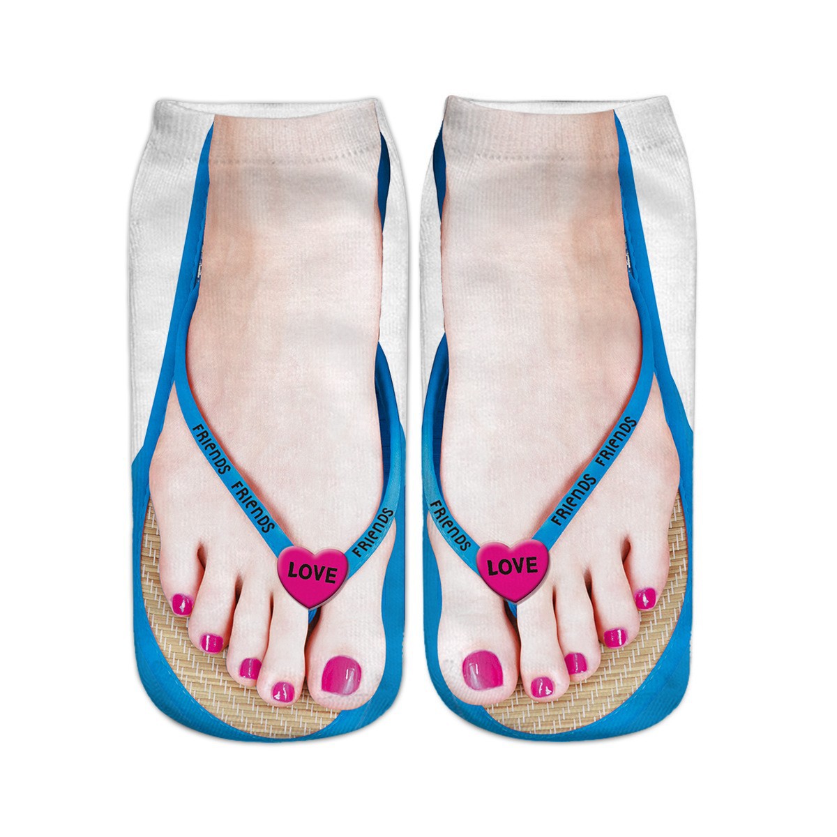 Women's Fashion Personality Flip-flops Nail Printing Socks