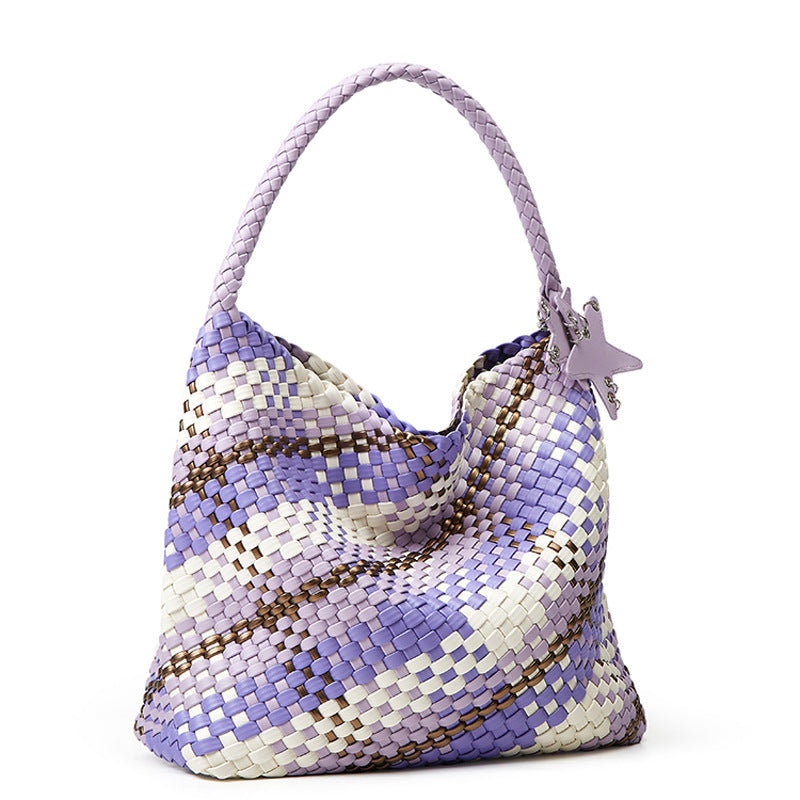 Laid-back Style Single-shoulder Underarm Bucket Bag