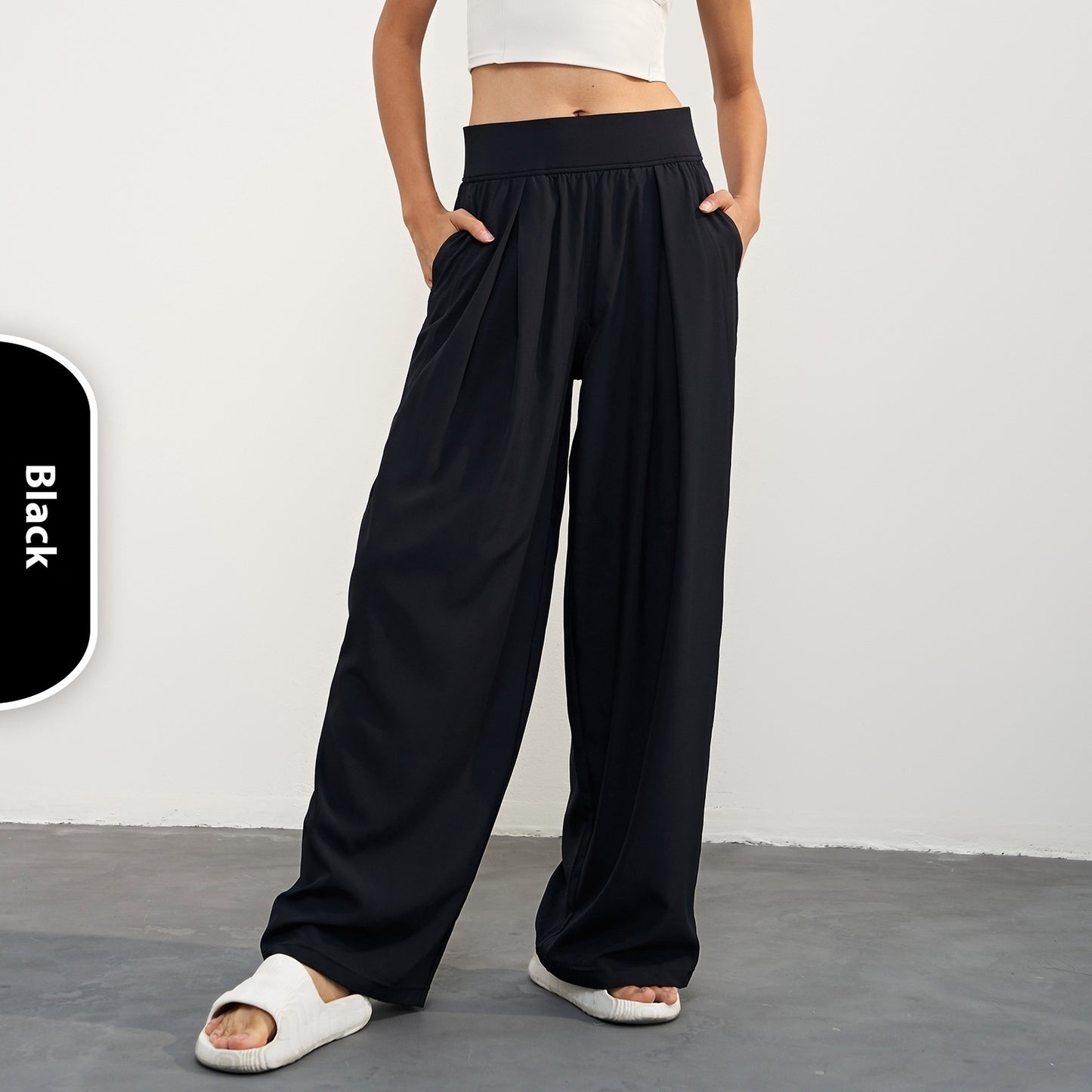 High Waist Loose Quick-drying Fitness Wide Leg Straight Pants