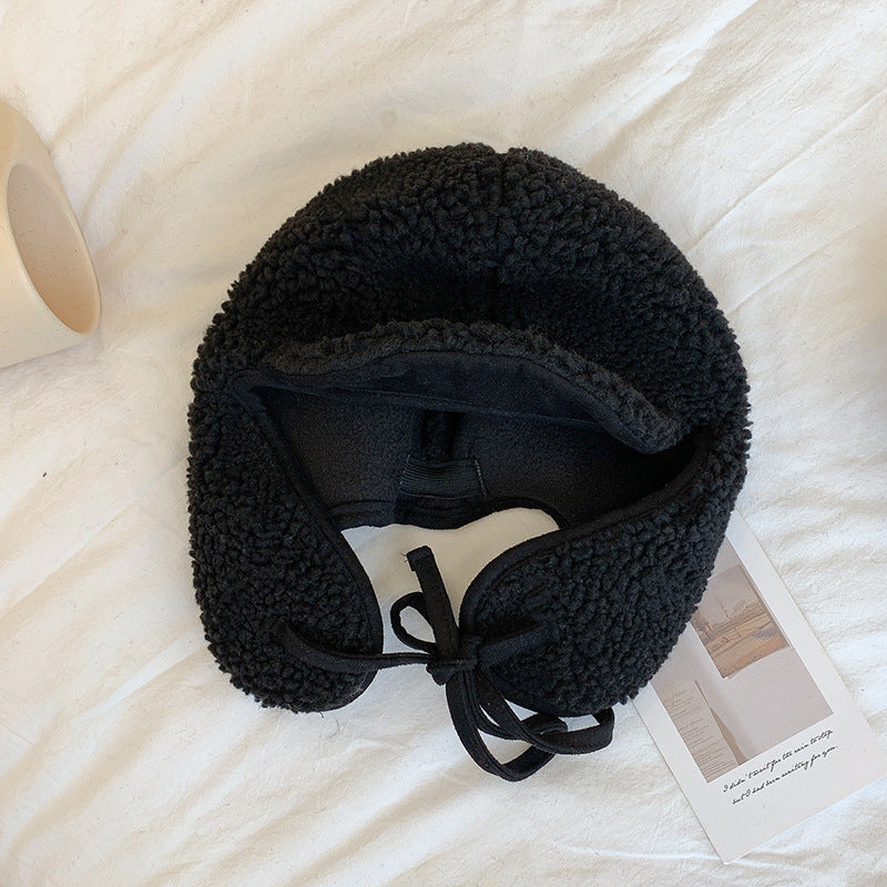 Fleece-lined Thickened Lamb Wool Earmuffs Hat