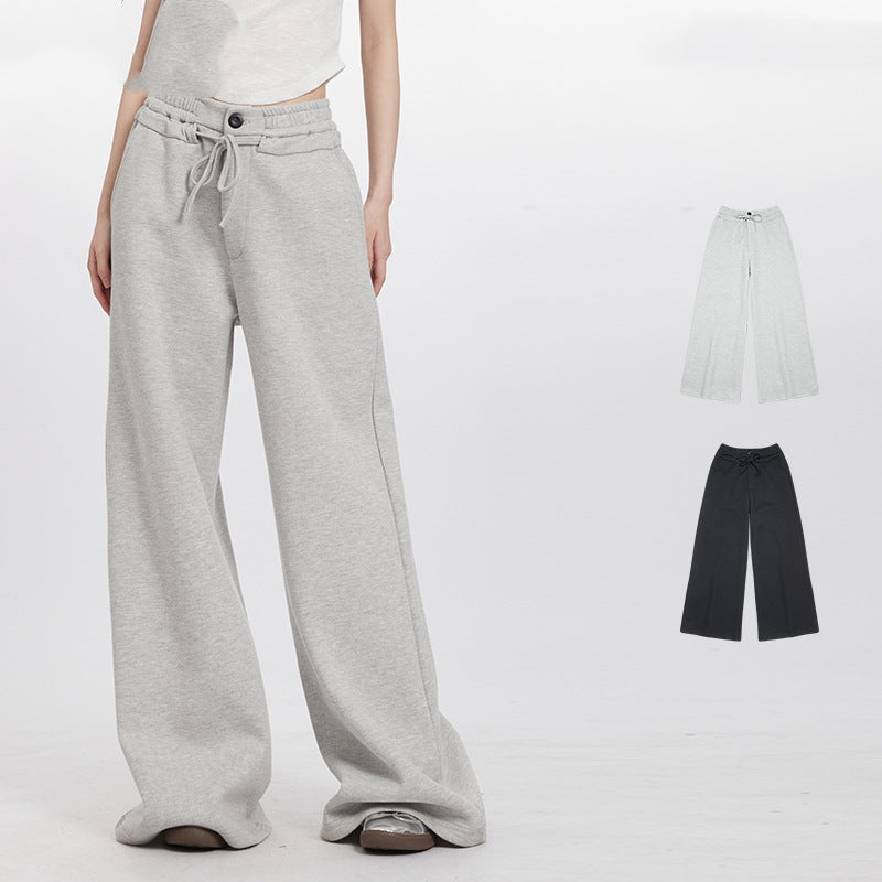 Sports Trousers With An Elasticated Waist Wide Leg Straight Street Trousers