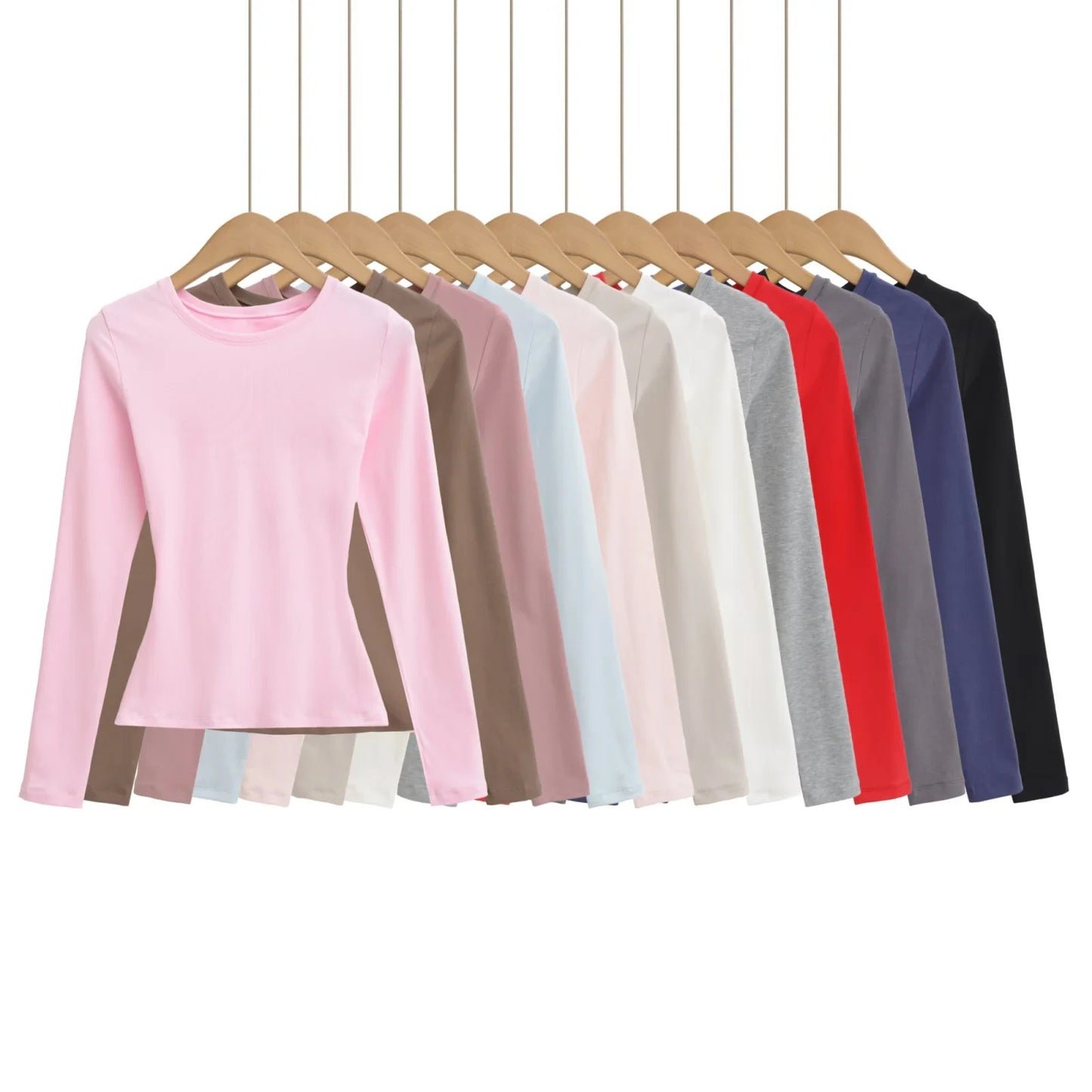 Womens Slim-fit Figure-flattering Base Top With A Round Neckline And An Hourglass Waist