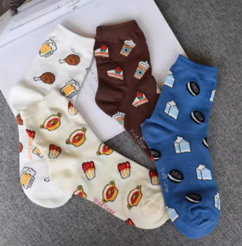 Illustration Of Cookies, Food Patterns, Blue Socks, Children