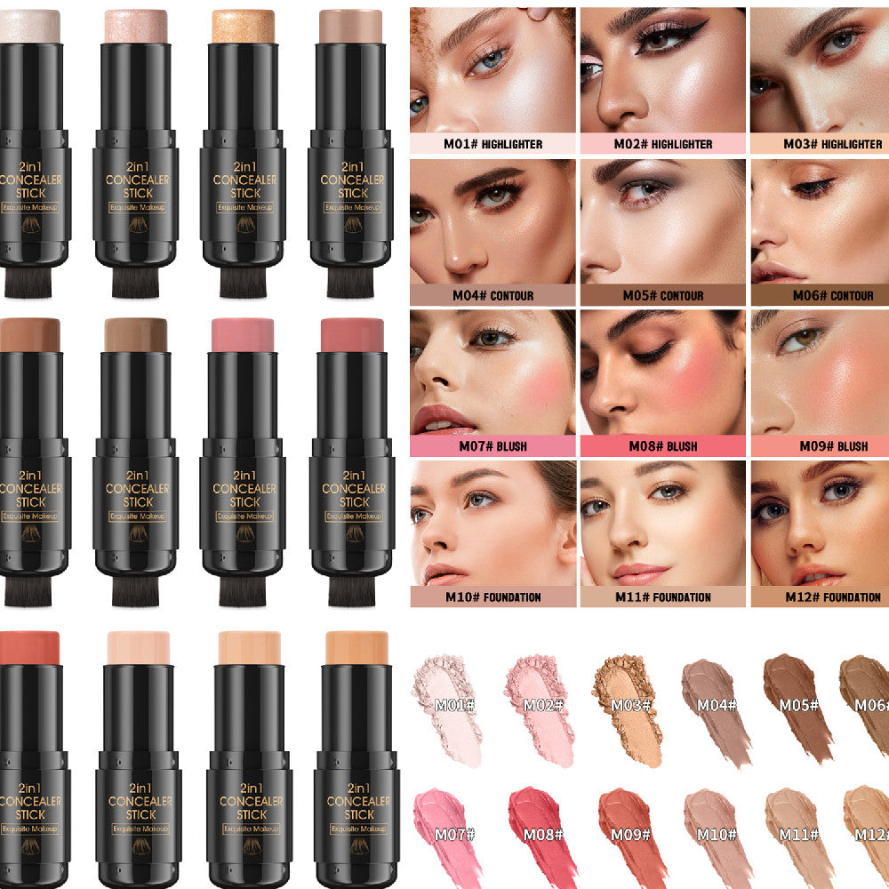 Highlight Blush Double-headed Contour Stick With Brush