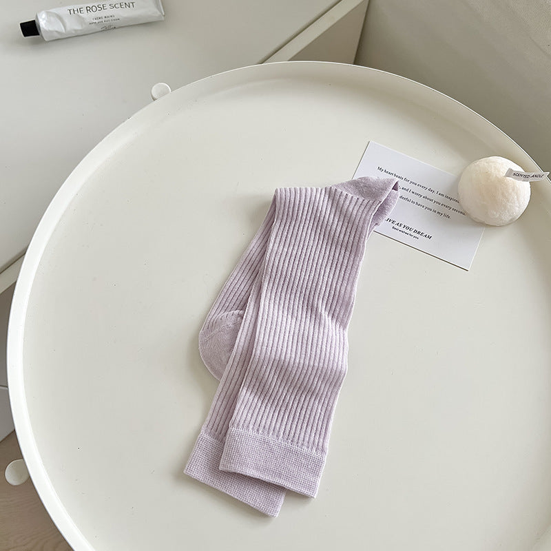 Seamless Tube Combed Cotton Striped Bunching Socks