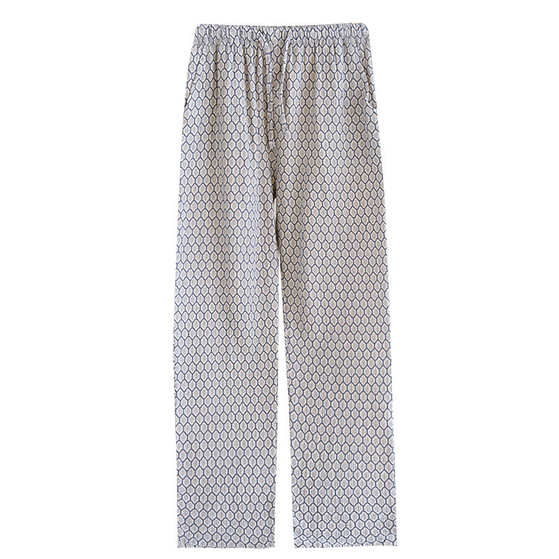 Straight Cotton Loose Home Pants Pajama Pants With Pockets Can Be Worn Outside