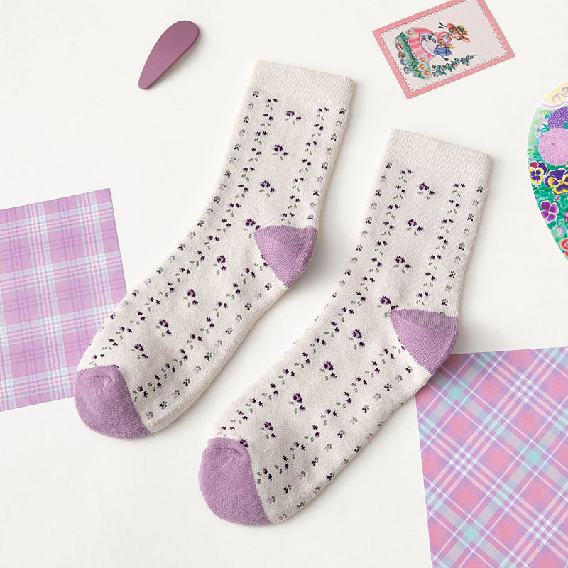 Female Female Middle Tube Cartoon Extra Thick Warm-keeping Socks