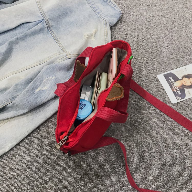 Creative Banana Embroidered Canvas Crossbody Bag