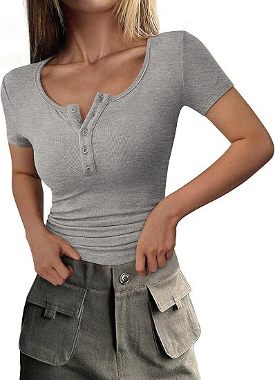 Ribbed Henley-button Casual Shirt In A Slim Fit