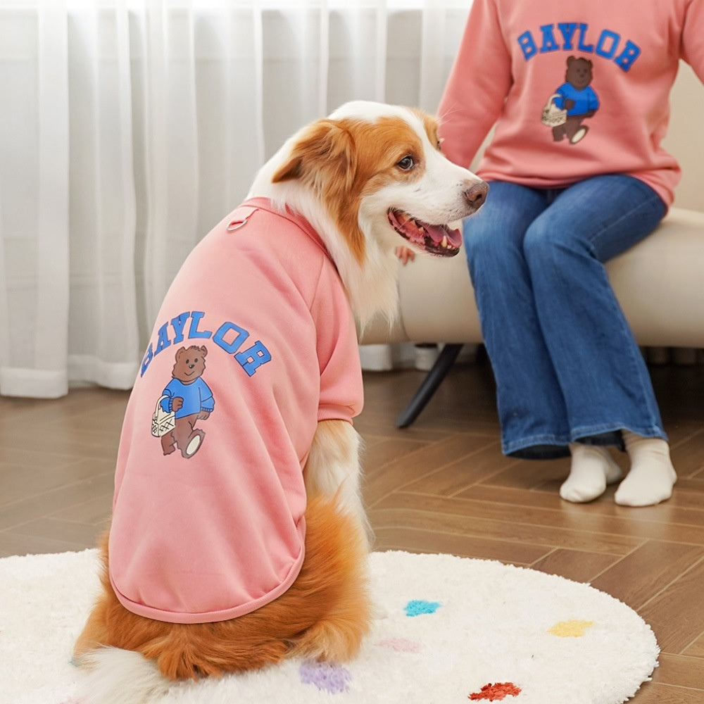 Autumn And Winter Parent-child Pet Clothing Dog Clothes And Supplies Fleece-lined