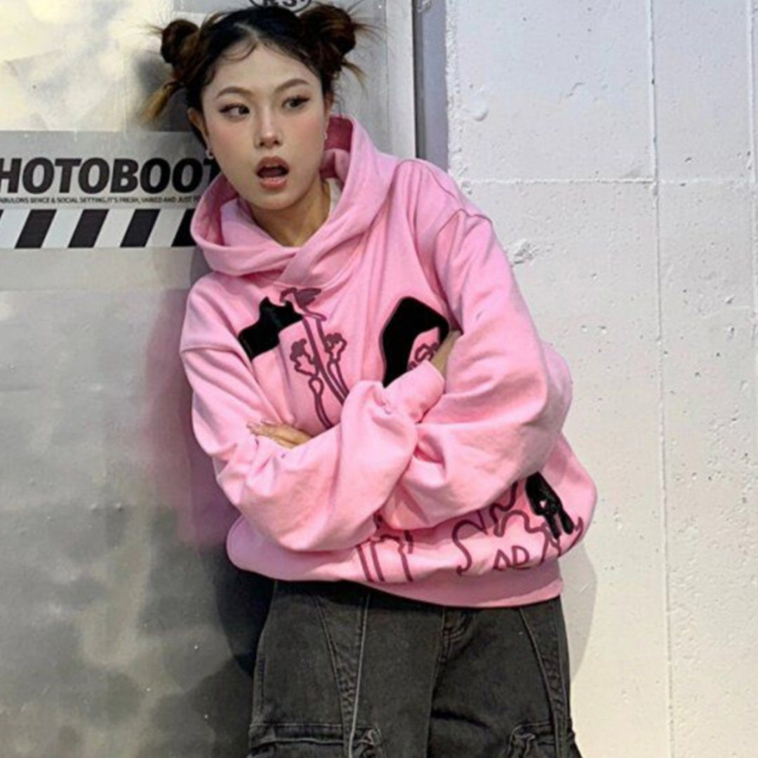 Hooded Sweater Women's Thin Printed Loose Pullover Top