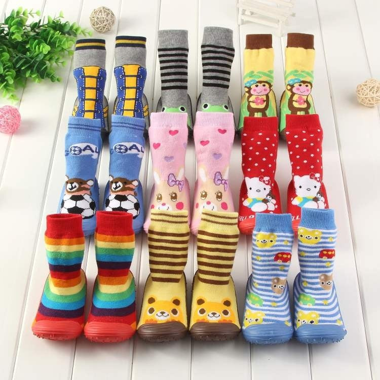 Thickened Non-slip Waterproof Floor Socks With Rubber Soles For Babies