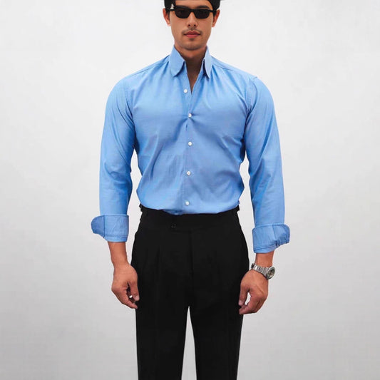 Casual Solid Color Workwear Shirt Men