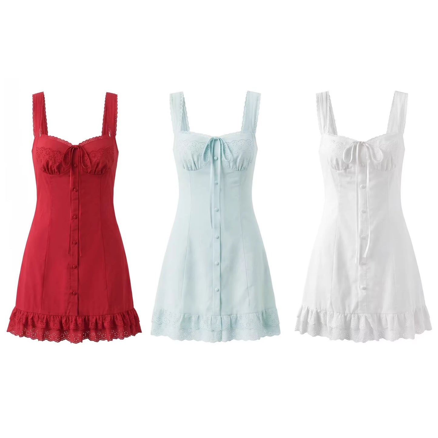 Bottom Lace Patchwork Decorative Strap Dress