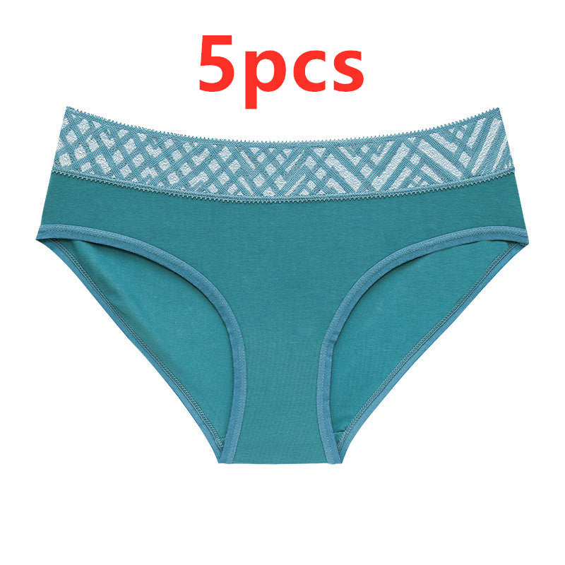 Medium and low waist underwear with lace trim