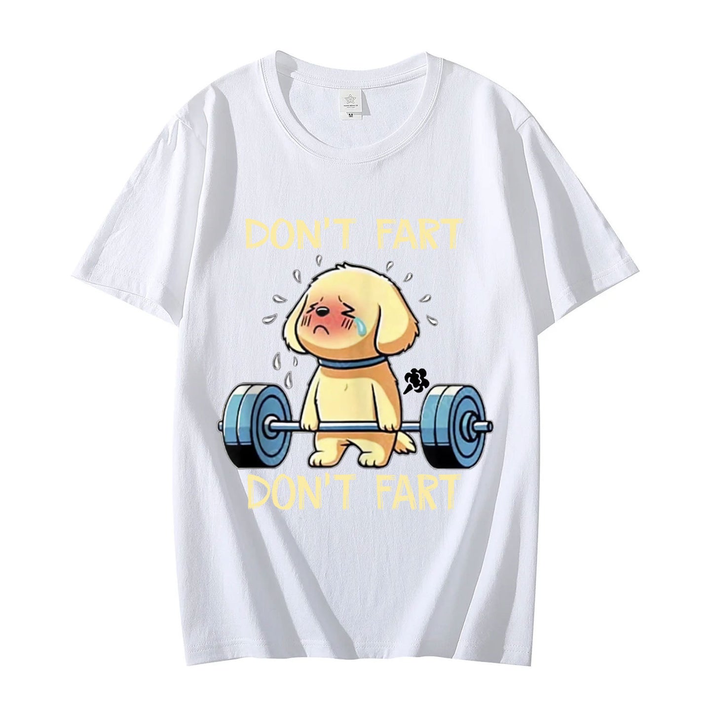No Fart Funny Weightlifting Dog Pattern T-shirt Premium