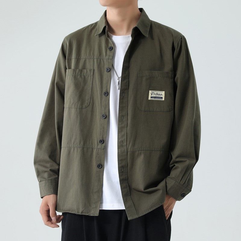 Cotton Men's Workwear Long-Sleeve Shirt