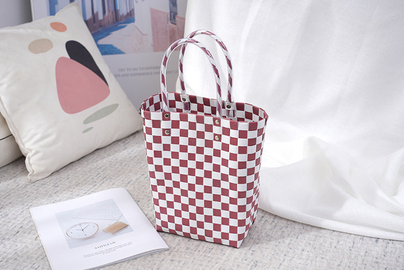 Women's Fashion Diagonal Basket Woven Bag