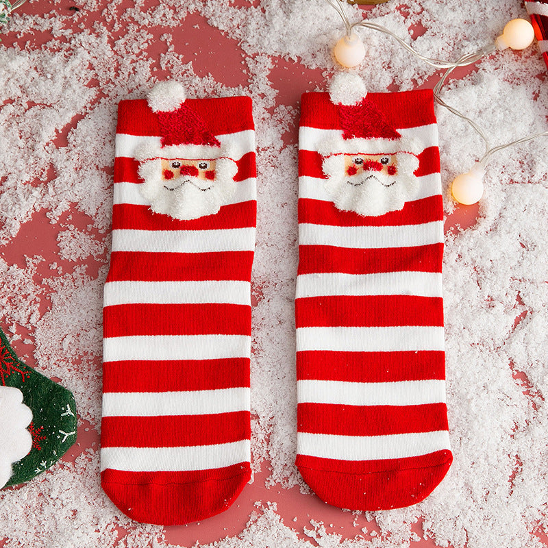 New Christmas Stockings European And American Women's Cotton Straight