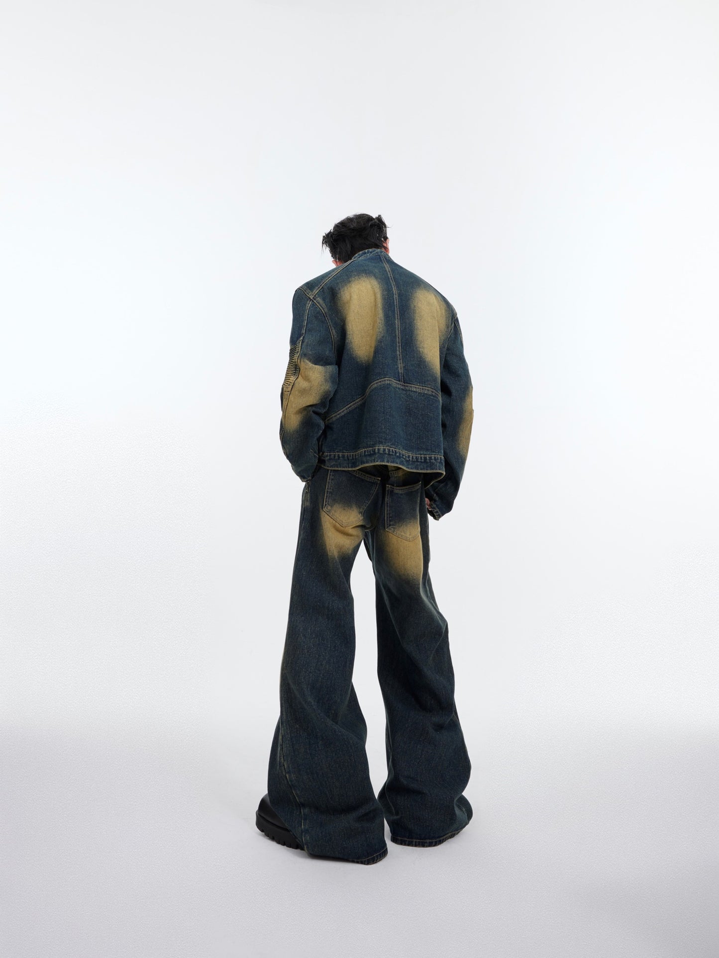 Heavy Retro Distressed Deconstruction Denim Suit