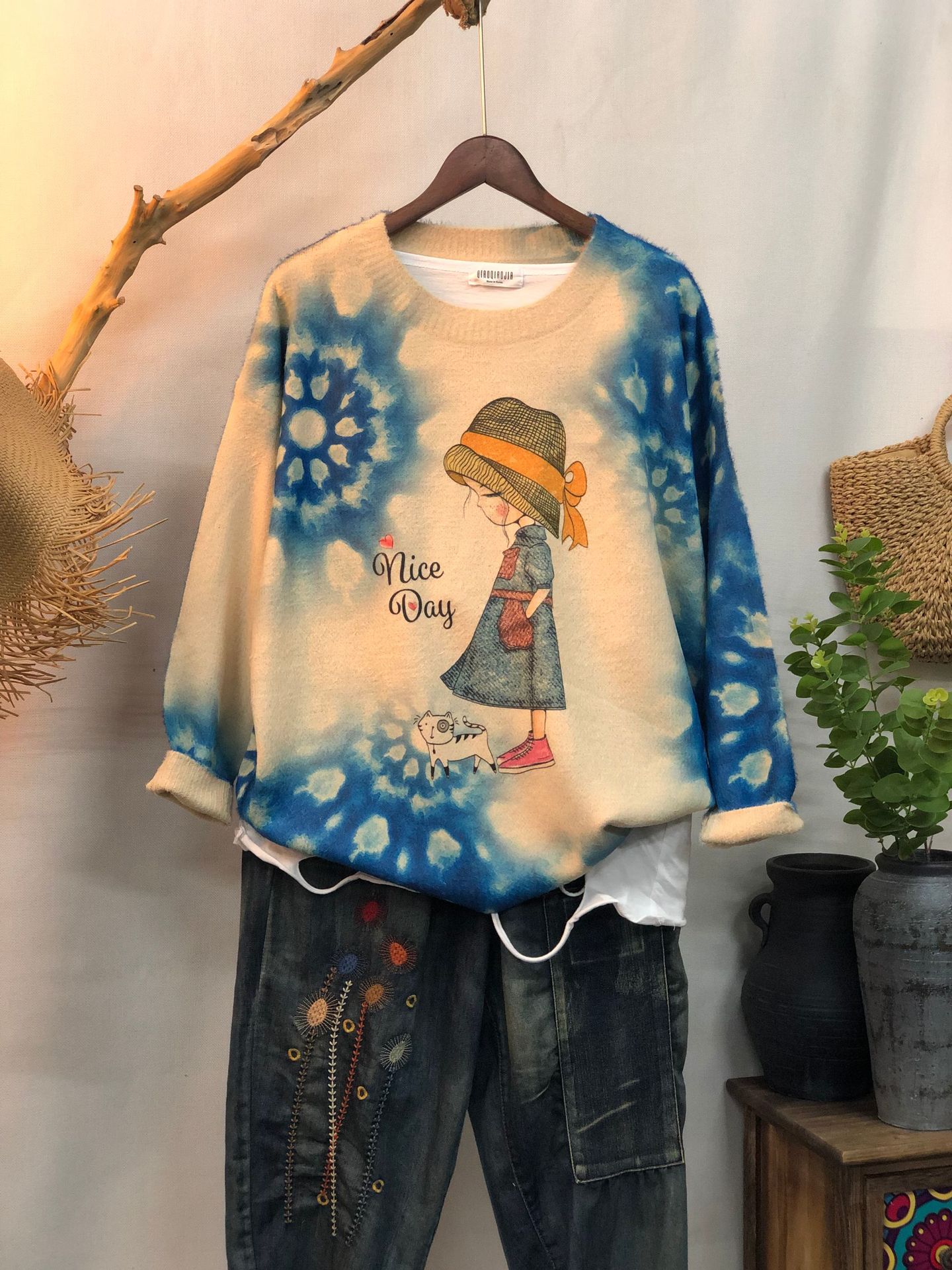 New Women's Loose-fitting Round-neck Sweater For Outerwear