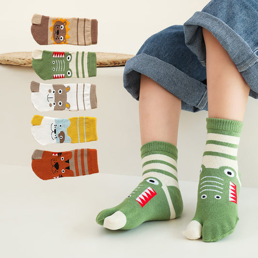 Children's Pure Cotton Cartoon Points Thumb Socks