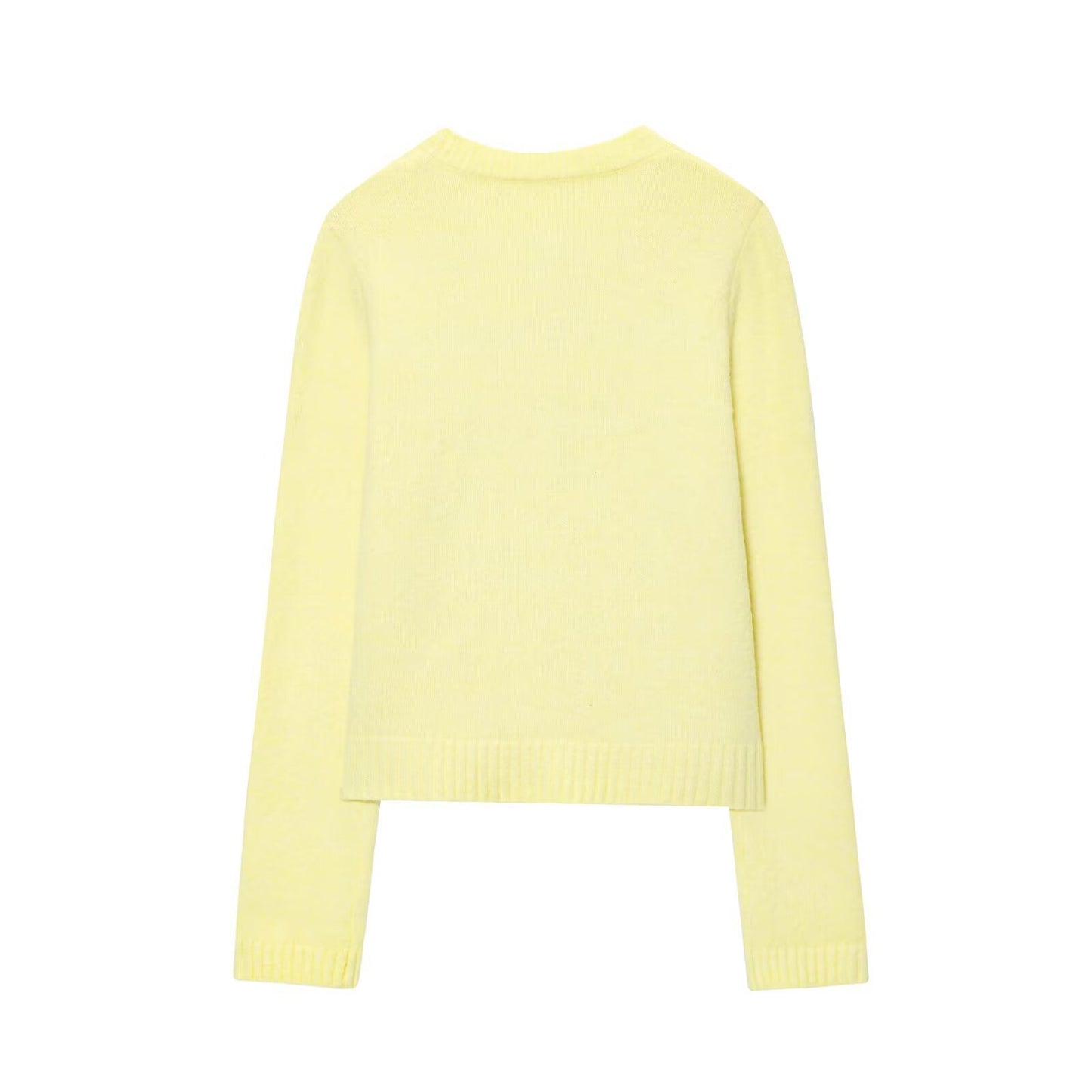 Europæisk og Amerikansk Stil Kvinders Fransk Creme Gul Sweater